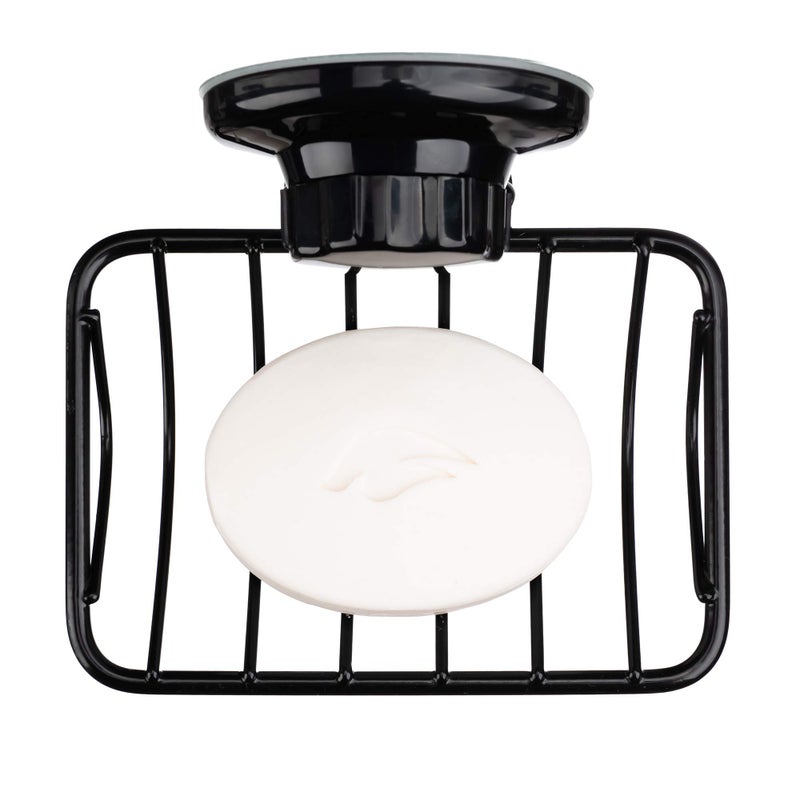 iPEGTOP Super Powerful Vacuum Suction Cup Shower Soap Dish - Strong Rustproof Stainless Steel Soap Saver Sponge Holder for Bathroom & Kitchen Sink, Black - Image 3